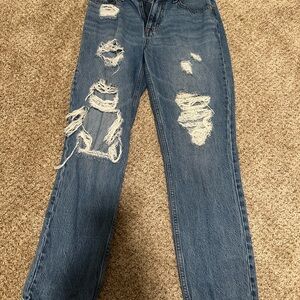 Distressed Blue Jeans